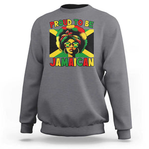 Proud To Be Jamaican Sweatshirt Jamaica Pride Flag Girl Sunglasses TS11 Charcoal Print Your Wear