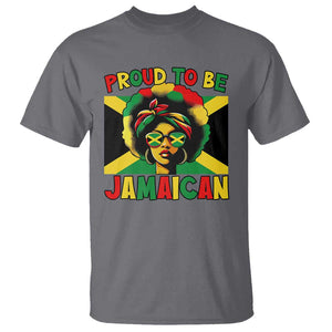 Proud To Be Jamaican T Shirt Jamaica Pride Flag Girl Sunglasses TS11 Charcoal Print Your Wear