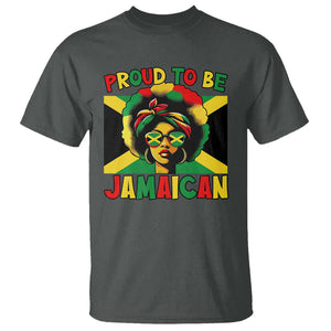 Proud To Be Jamaican T Shirt Jamaica Pride Flag Girl Sunglasses TS11 Dark Heather Print Your Wear