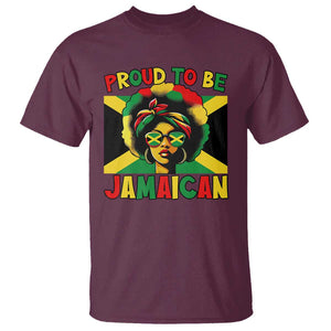 Proud To Be Jamaican T Shirt Jamaica Pride Flag Girl Sunglasses TS11 Maroon Print Your Wear