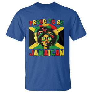 Proud To Be Jamaican T Shirt Jamaica Pride Flag Girl Sunglasses TS11 Royal Blue Print Your Wear