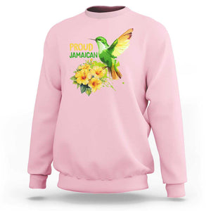 Proud Jamaican Sweatshirt Jamaica Flag Hummingbird Hibiscus TS11 Light Pink Print Your Wear