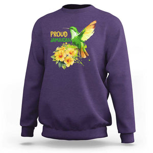 Proud Jamaican Sweatshirt Jamaica Flag Hummingbird Hibiscus TS11 Purple Print Your Wear