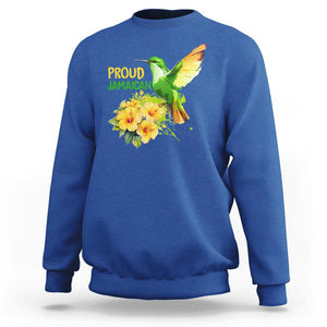 Proud Jamaican Sweatshirt Jamaica Flag Hummingbird Hibiscus TS11 Royal Blue Print Your Wear