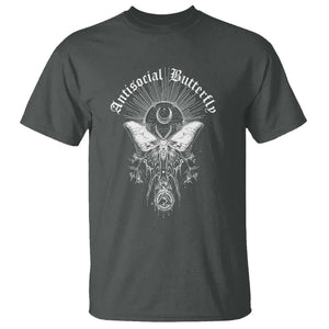 Funny Moth T Shirt Antisocial Butterfly Vintage Myth Superstitions TS11 Dark Heather Print Your Wear