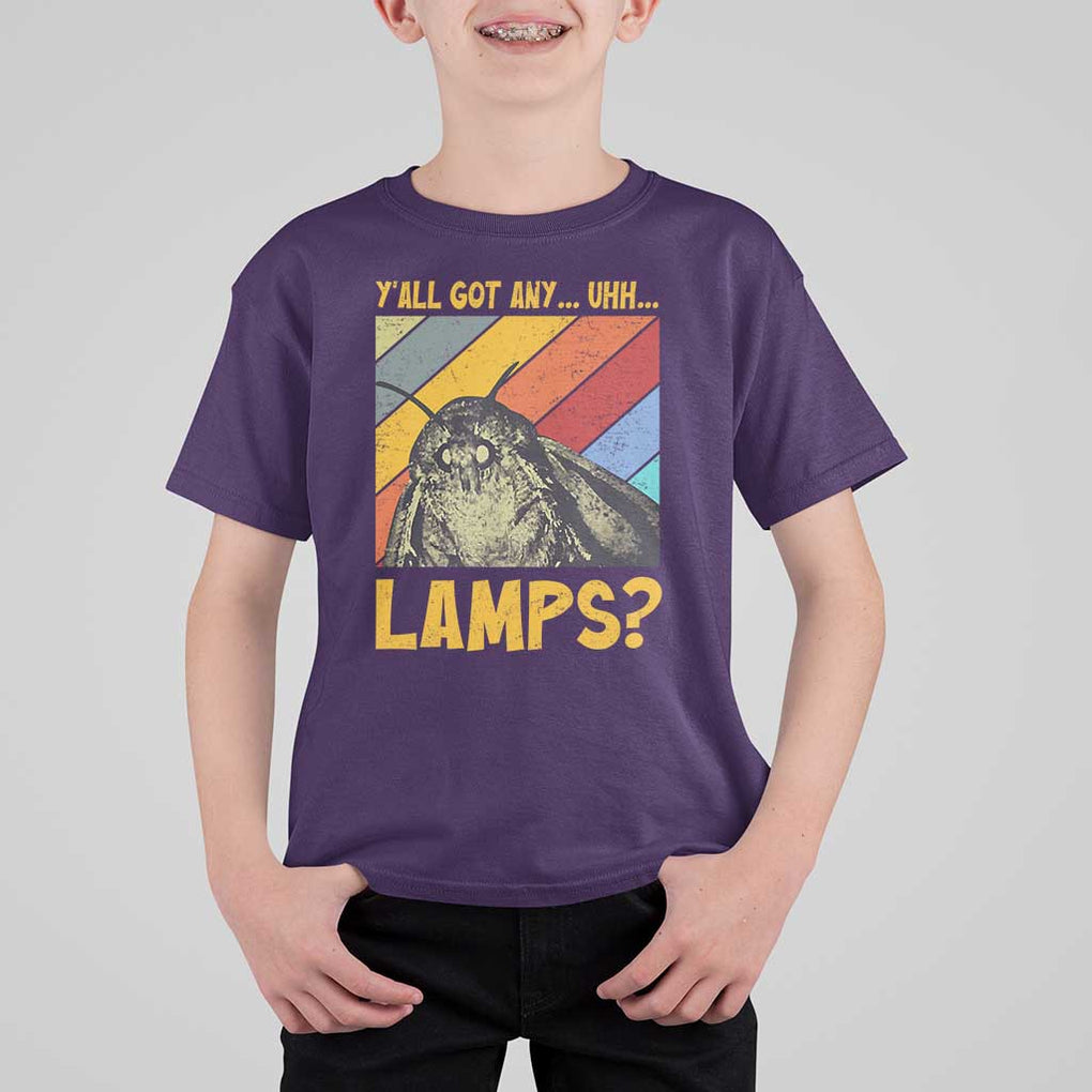 Funny Moth T Shirt For Kid Y'all Got Any Lamps Insect Meme TS11 Purple Print Your Wear
