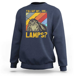 Funny Moth Sweatshirt Y'all Got Any Lamps Insect Meme TS11 Navy Print Your Wear