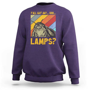 Funny Moth Sweatshirt Y'all Got Any Lamps Insect Meme TS11 Purple Print Your Wear