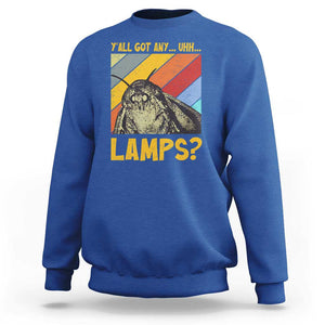 Funny Moth Sweatshirt Y'all Got Any Lamps Insect Meme TS11 Royal Blue Print Your Wear