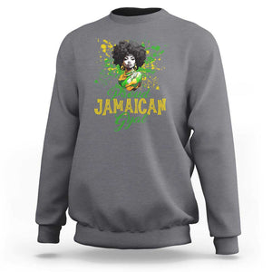 Proud Jamaican Gyal Sweatshirt Afro Black Girls Jamaica Flag TS11 Charcoal Print Your Wear