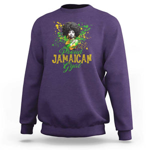 Proud Jamaican Gyal Sweatshirt Afro Black Girls Jamaica Flag TS11 Purple Print Your Wear