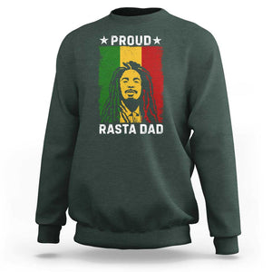 Proud Rasta Dad Sweatshirt Rastafarian Jamaica Father's Day TS11 Dark Forest Green Print Your Wear