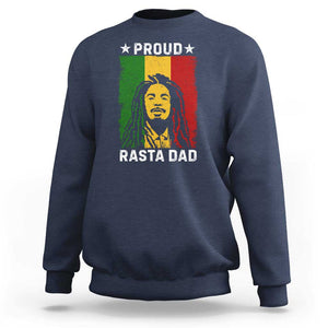 Proud Rasta Dad Sweatshirt Rastafarian Jamaica Father's Day TS11 Navy Print Your Wear