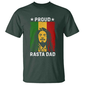 Proud Rasta Dad T Shirt Rastafarian Jamaica Father's Day TS11 Dark Forest Green Print Your Wear