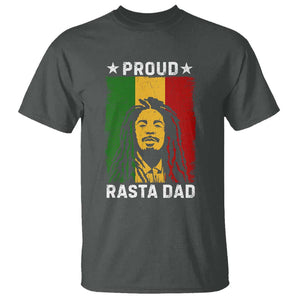 Proud Rasta Dad T Shirt Rastafarian Jamaica Father's Day TS11 Dark Heather Print Your Wear