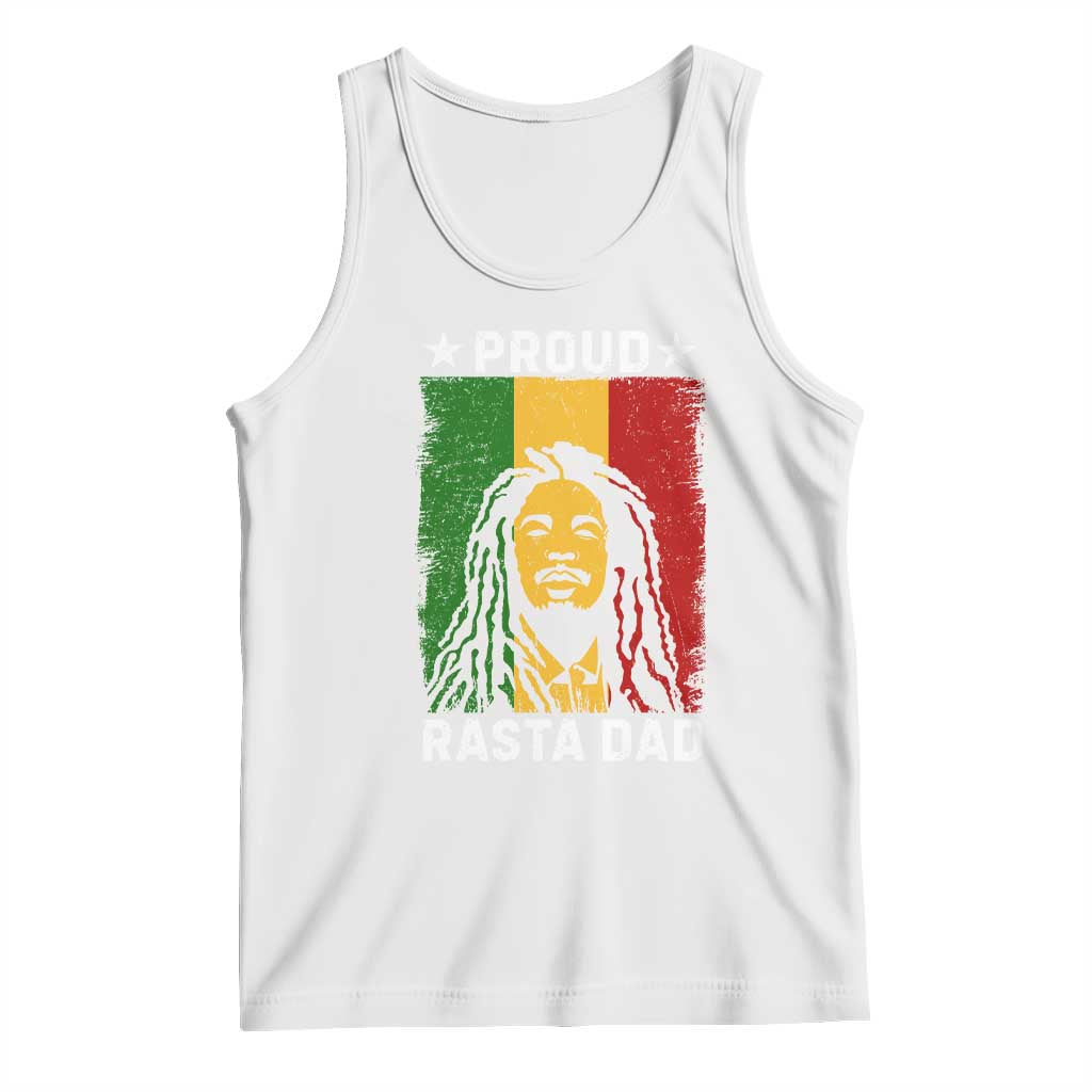 Proud Rasta Dad Tank Top Rastafarian Jamaica Father's Day TS11 White Print Your Wear