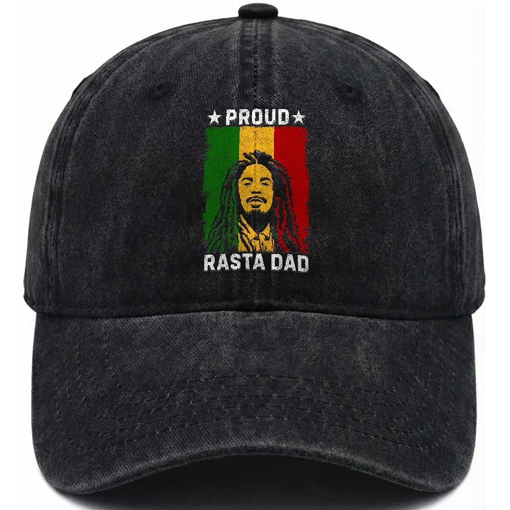 Proud Rasta Dad Washed Cotton Baseball Cap Rastafarian Jamaica Father's Day TS11 Print Your Wear