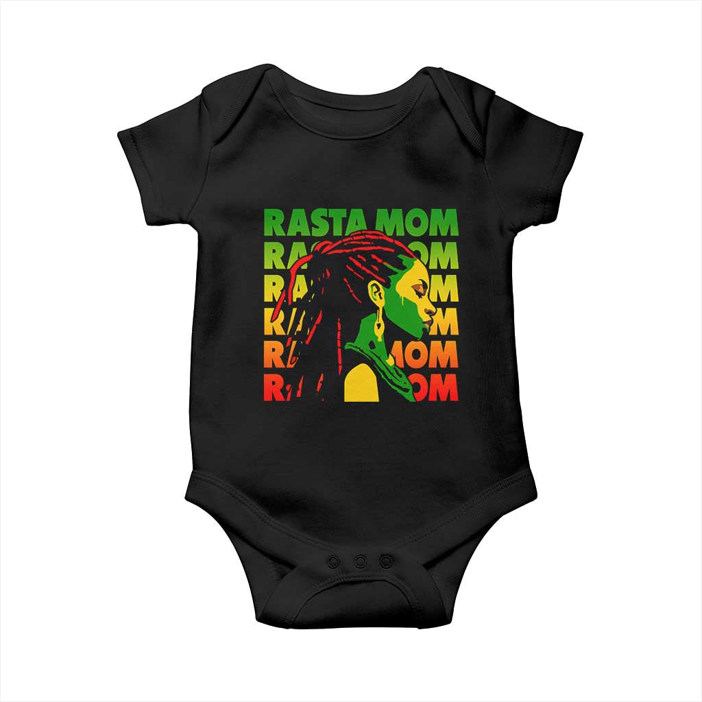 Rasta Mom Baby Onesie Jamaican Black Girls Flag Dreadlocks TS11 Black Print Your Wear