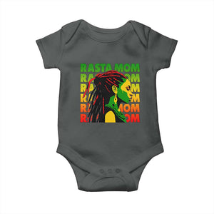 Rasta Mom Baby Onesie Jamaican Black Girls Flag Dreadlocks TS11 Dark Heather Print Your Wear
