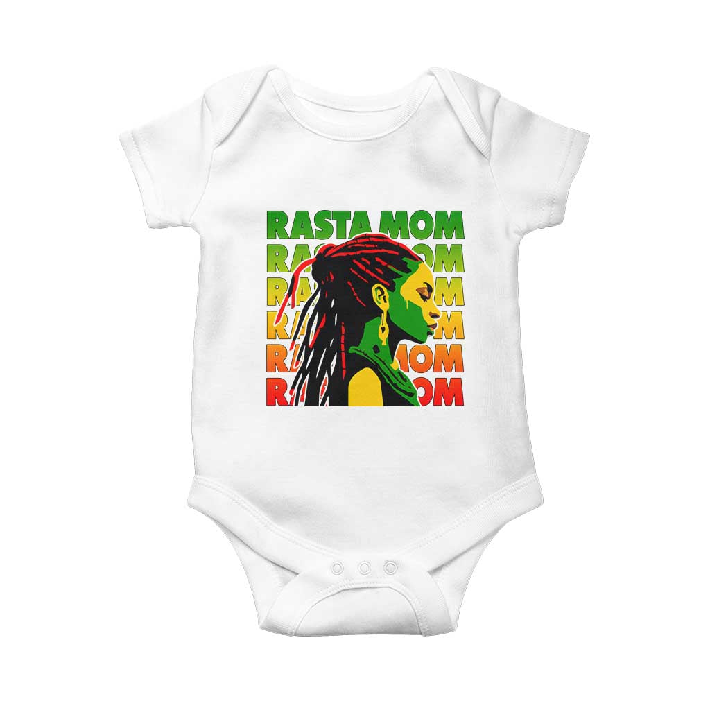 Rasta Mom Baby Onesie Jamaican Black Girls Flag Dreadlocks TS11 White Print Your Wear