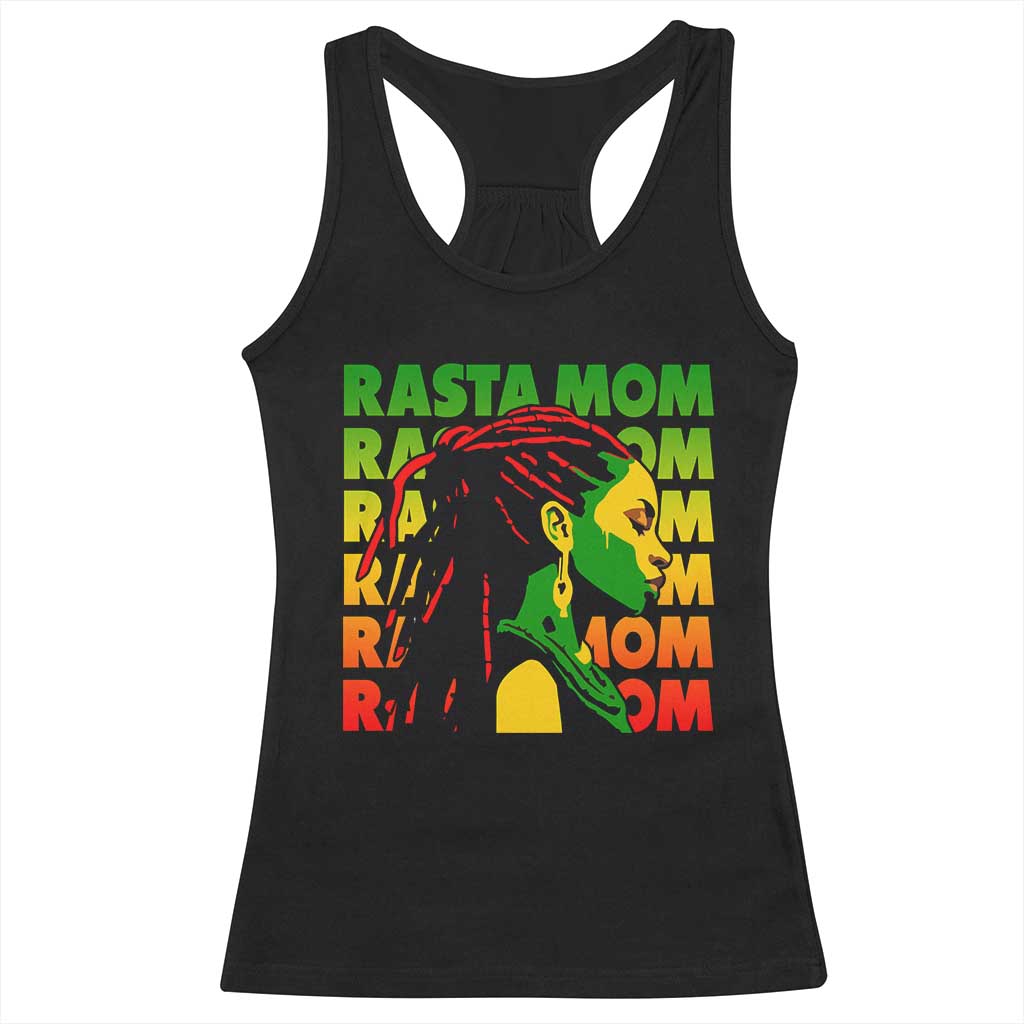 Rasta Mom Racerback Tank Top Jamaican Black Girls Flag Dreadlocks TS11 Black Print Your Wear