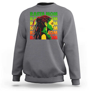 Rasta Mom Sweatshirt Jamaican Black Girls Flag Dreadlocks TS11 Charcoal Print Your Wear