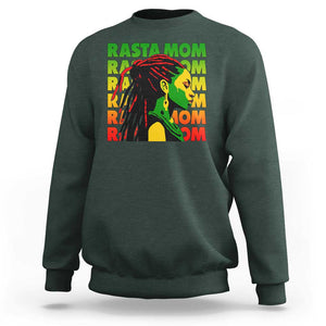 Rasta Mom Sweatshirt Jamaican Black Girls Flag Dreadlocks TS11 Dark Forest Green Print Your Wear