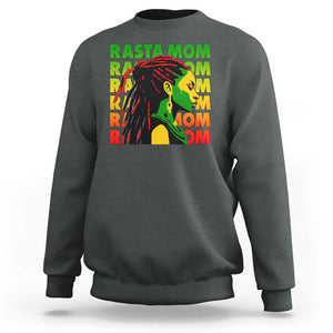 Rasta Mom Sweatshirt Jamaican Black Girls Flag Dreadlocks TS11 Dark Heather Print Your Wear