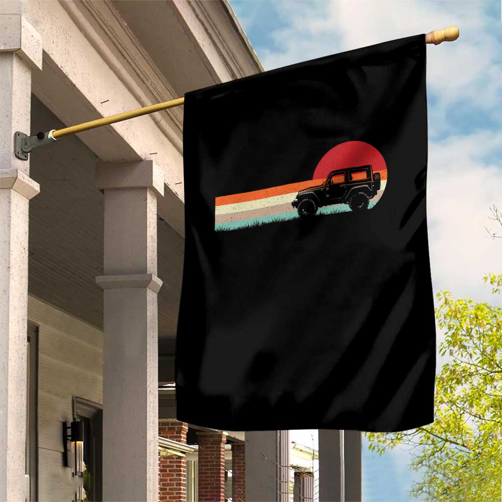 Off Road QUAD ATV Car Vintage Retro Sunset Garden Flag TS11 Print Your Wear