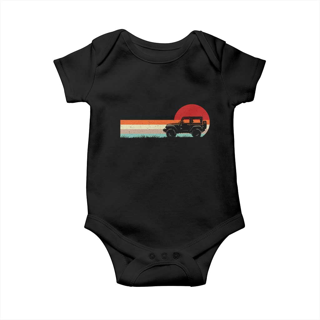 Off Road QUAD ATV Car Vintage Retro Sunset Baby Onesie TS11 Black Print Your Wear