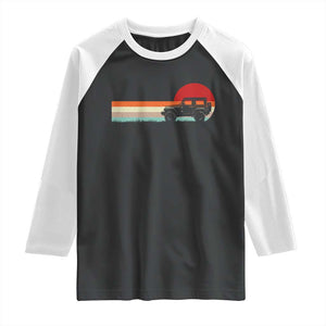 Off Road QUAD ATV Car Vintage Retro Sunset Raglan Shirt TS11 Black White Print Your Wear
