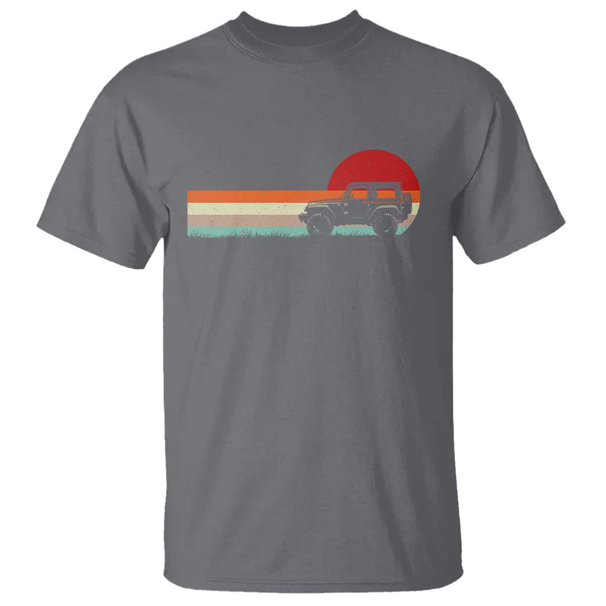 Off Road QUAD ATV Car Vintage Retro Sunset T Shirt TS11 Charcoal Print Your Wear