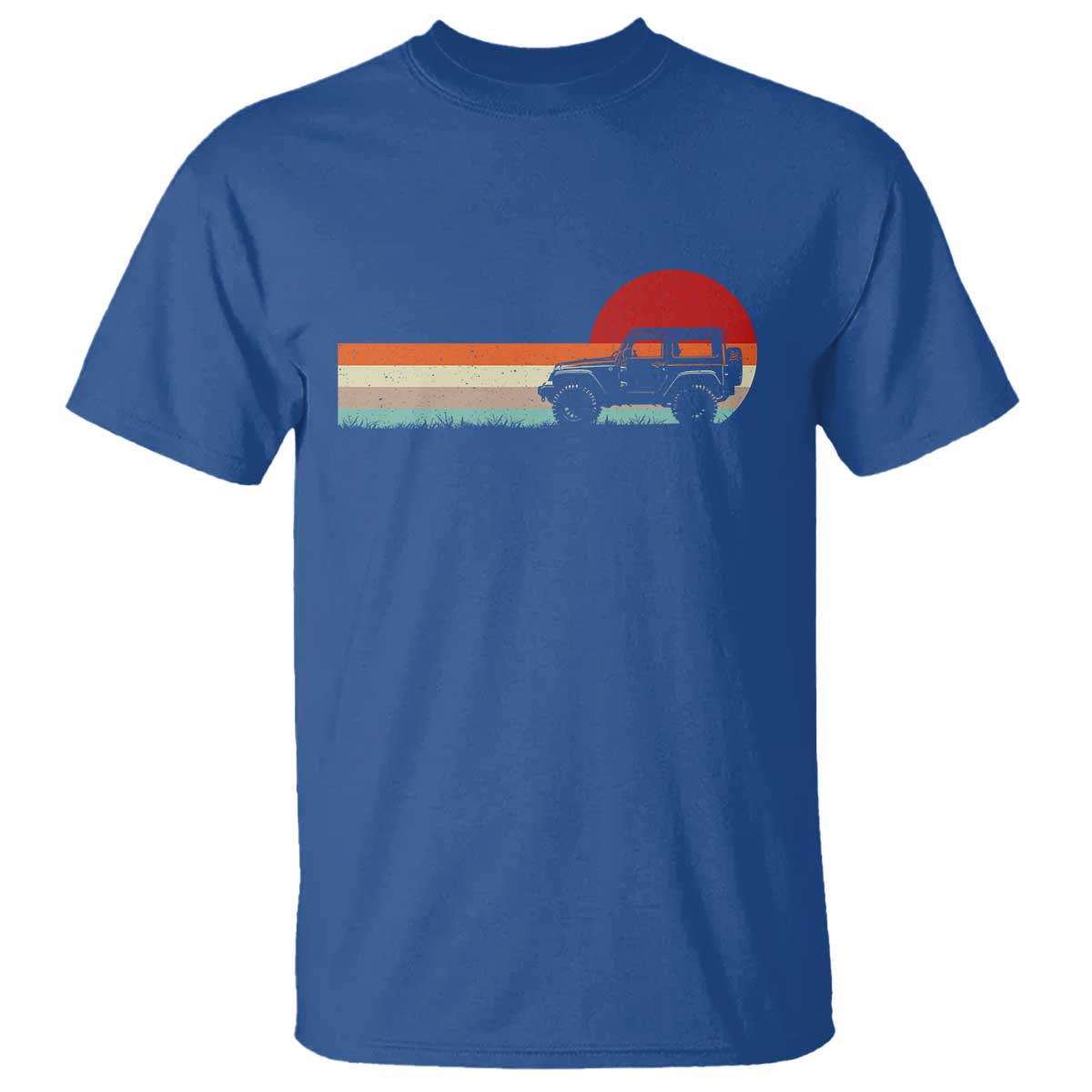 Off Road QUAD ATV Car Vintage Retro Sunset T Shirt TS11 Royal Blue Print Your Wear