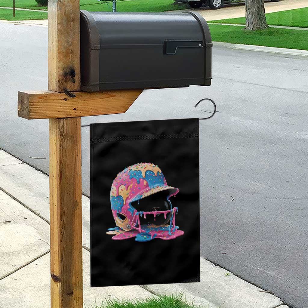Funny Baseball Helmet Ice Cream Baseball Drip Garden Flag TS11 Print Your Wear
