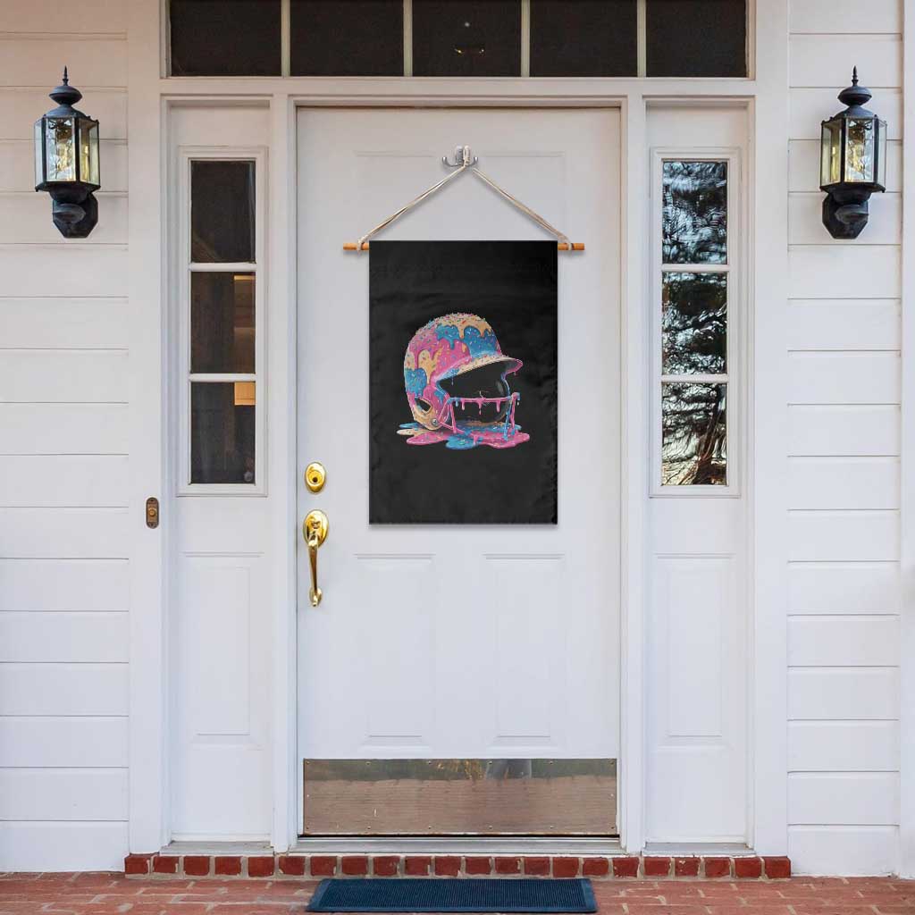 Funny Baseball Helmet Ice Cream Baseball Drip Garden Flag TS11 Print Your Wear