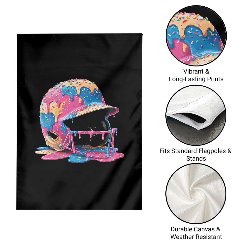 Funny Baseball Helmet Ice Cream Baseball Drip Garden Flag TS11 Print Your Wear