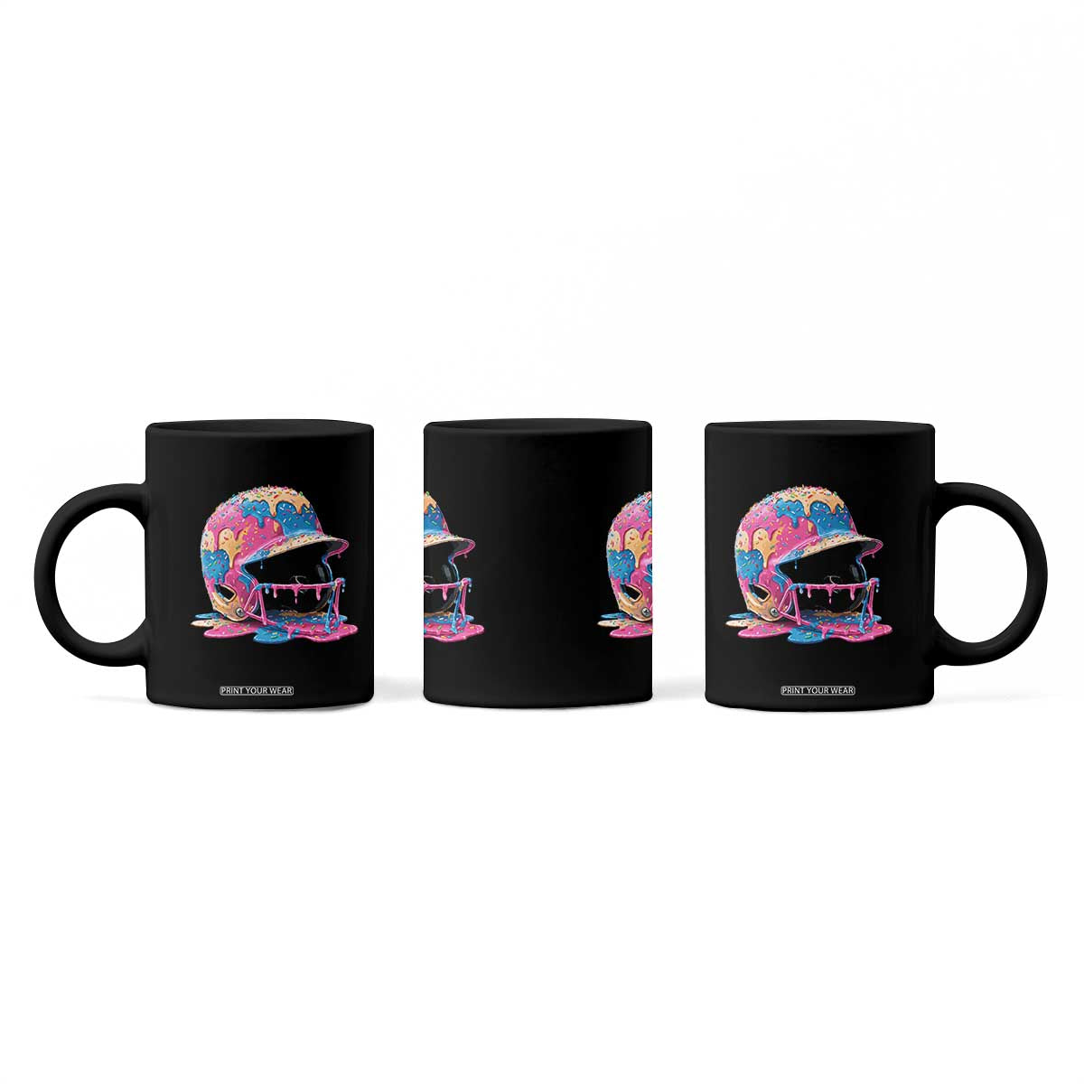 Funny Baseball Helmet Ice Cream Baseball Drip Coffee Mug TS11 Print Your Wear