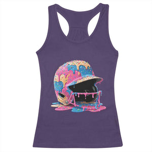 Funny Baseball Helmet Ice Cream Baseball Drip Racerback Tank Top TS11 Purple Print Your Wear