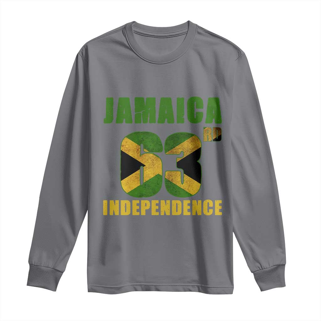 Jamaica 63rd Independence Long Sleeve Shirt Jamaican Pride TS11 Charcoal Print Your Wear