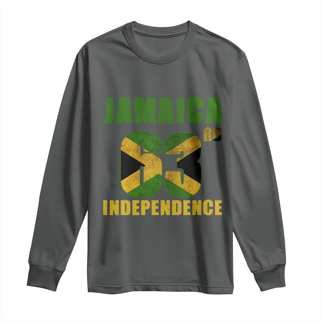 Jamaica 63rd Independence Long Sleeve Shirt Jamaican Pride TS11 Dark Heather Print Your Wear