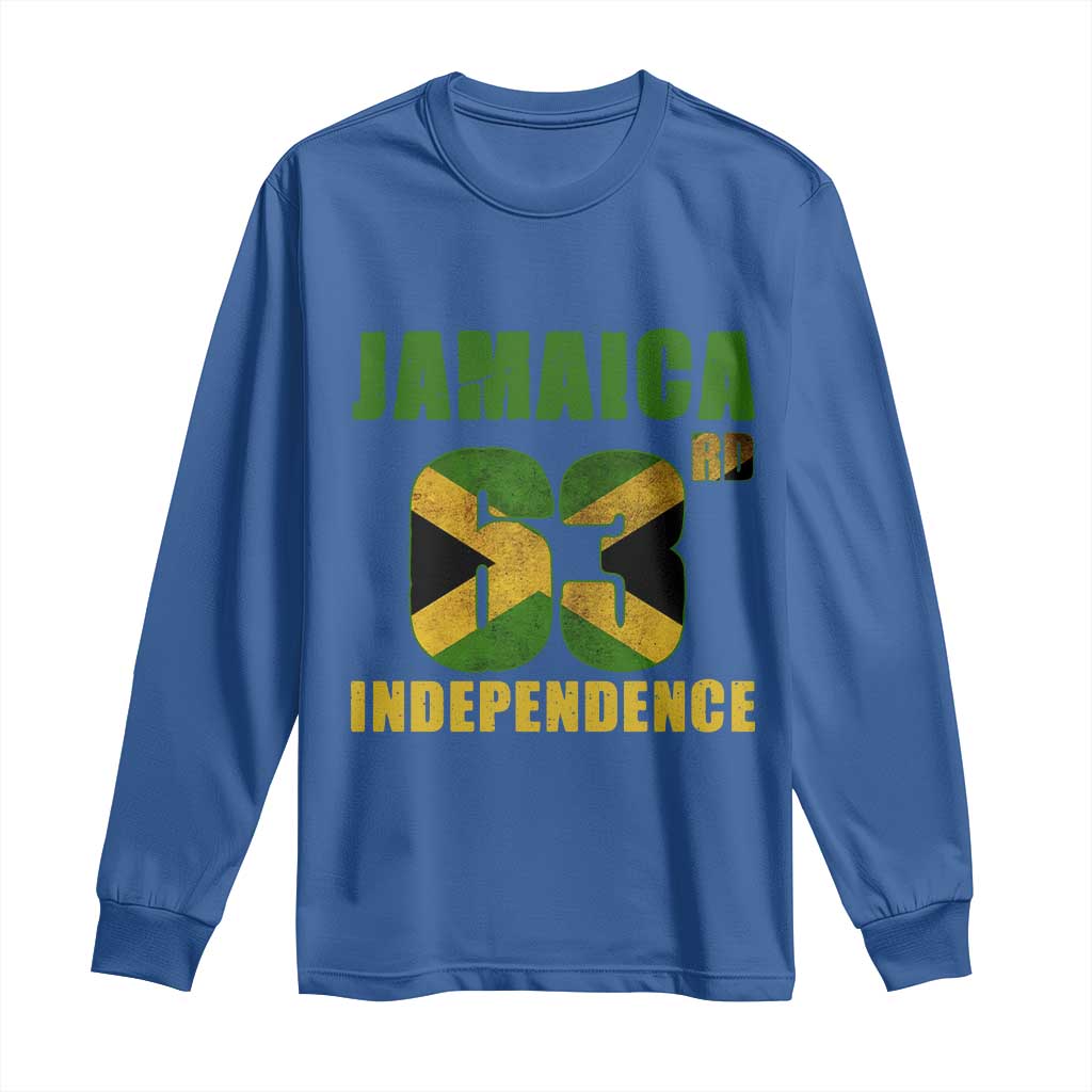 Jamaica 63rd Independence Long Sleeve Shirt Jamaican Pride TS11 Royal Blue Print Your Wear