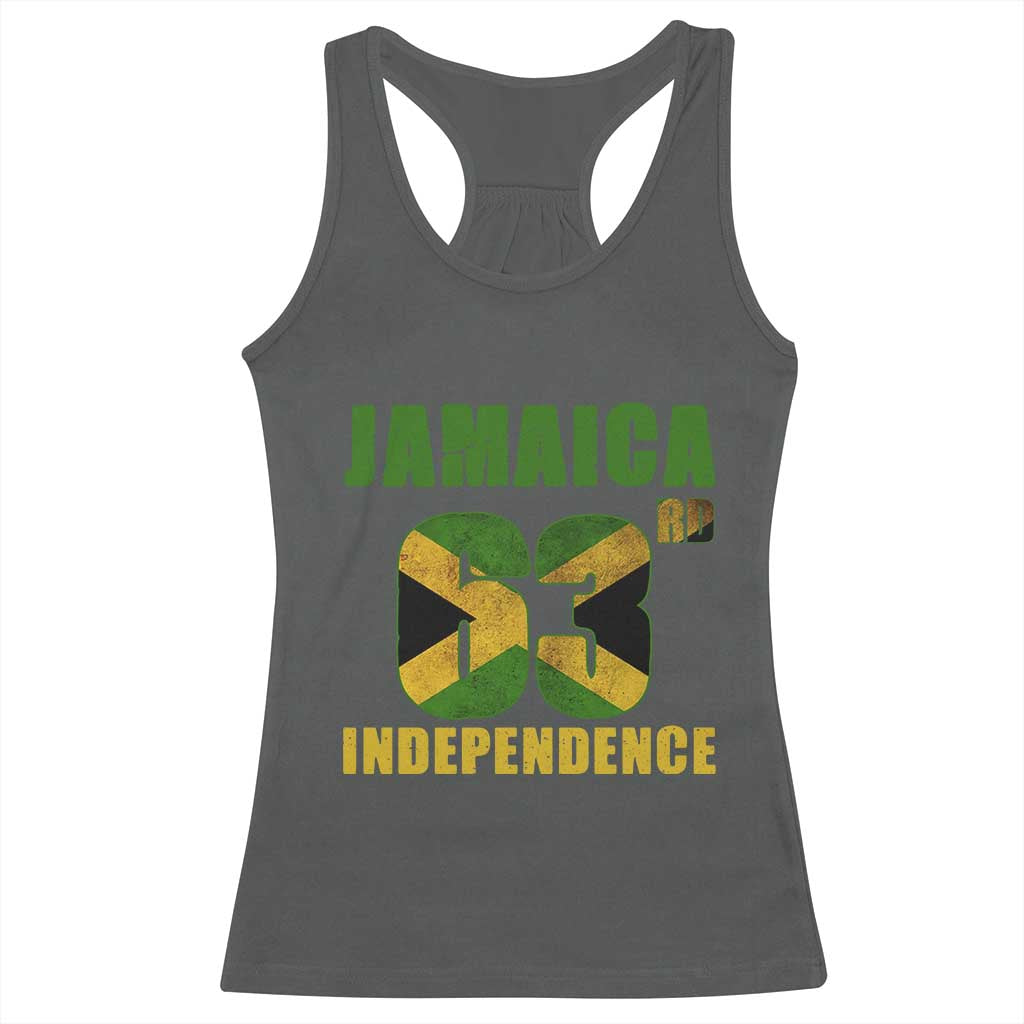 Jamaica 63rd Independence Racerback Tank Top Jamaican Pride TS11 Dark Heather Print Your Wear