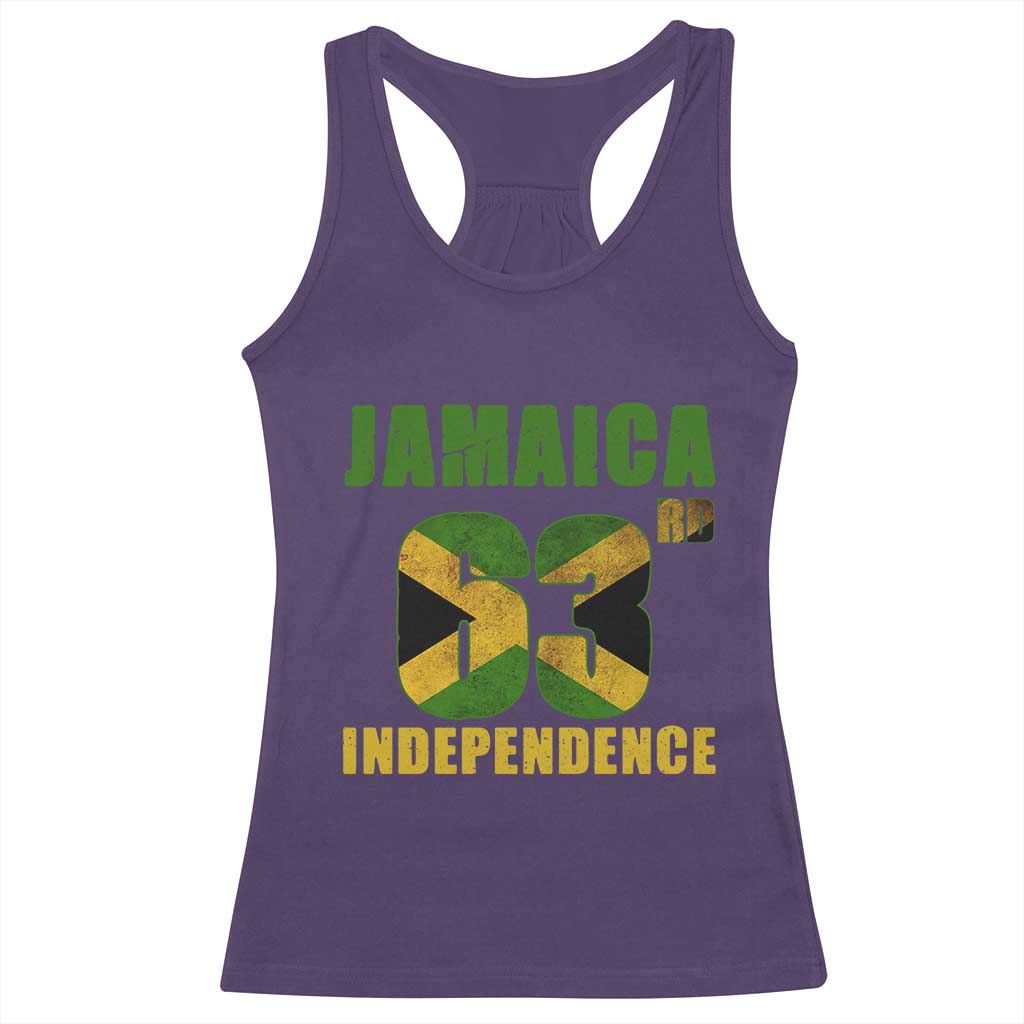 Jamaica 63rd Independence Racerback Tank Top Jamaican Pride TS11 Purple Print Your Wear