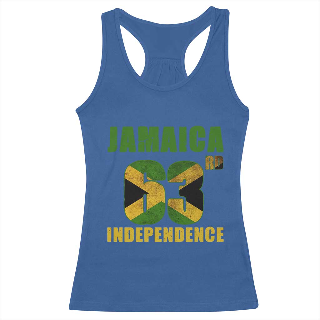 Jamaica 63rd Independence Racerback Tank Top Jamaican Pride TS11 Royal Blue Print Your Wear