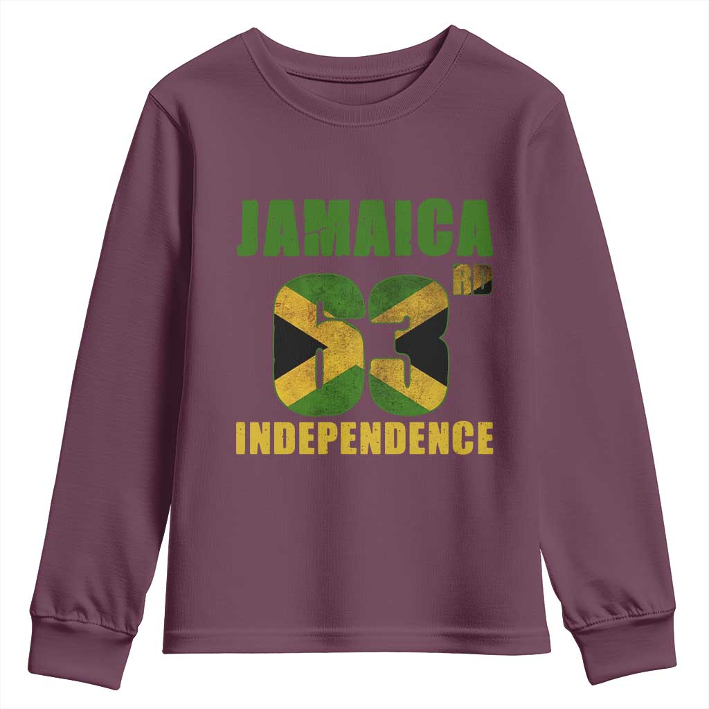 Jamaica 63rd Independence Youth Sweatshirt Jamaican Pride TS11 Maroon Print Your Wear