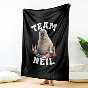 Team Neil The Seal Throw Blanket Funny Tasmania Elephant Seal with Traffic Cone TS11 Print Your Wear