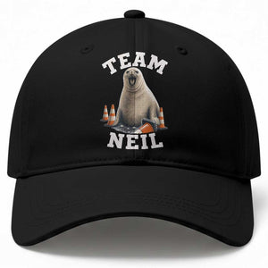 Team Neil The Seal Baseball Cap Funny Tasmania Elephant Seal with Traffic Cone TS11 Print Your Wear