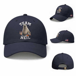 Team Neil The Seal Baseball Cap Funny Tasmania Elephant Seal with Traffic Cone TS11 Baseball Cap Universal Fit Navy Print Your Wear