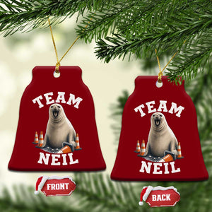 Team Neil The Seal Ceramic Ornament Funny Tasmania Elephant Seal with Traffic Cone TS11 Print Your Wear