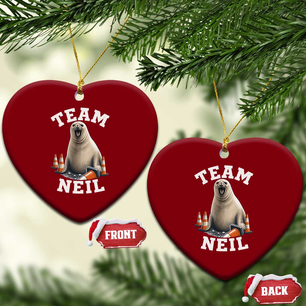 Team Neil The Seal Ceramic Ornament Funny Tasmania Elephant Seal with Traffic Cone TS11 Print Your Wear